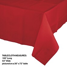 Creative Converting 54W x 108L Classic Red Paper Tablecloths, 3 Count (DTC711031TC)