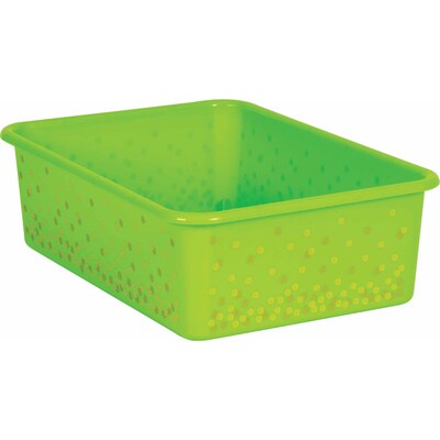 Teacher Created Resources Lime Confetti Large Plastic Storage Bin, Pack of 5 (TCR20897BN)