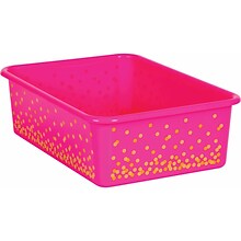 Teacher Created Resources Pink Confetti Large Plastic Storage Bin, Pack of 5 (TCR20898BN)
