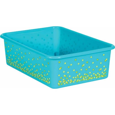 Teacher Created Resources Teal Confetti Large Plastic Storage Bin, Pack of 5 (TCR20900BN)