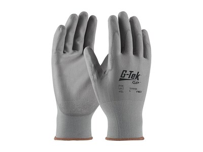 G-Tek 33-G125 Polyurethane Coated Nylon Gloves, Medium, 13 Gauge, Gray, 12 Pairs (33-G125/M)