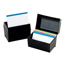 Oxford Index Card File Box, 500-Card Capacity, Black (01581)