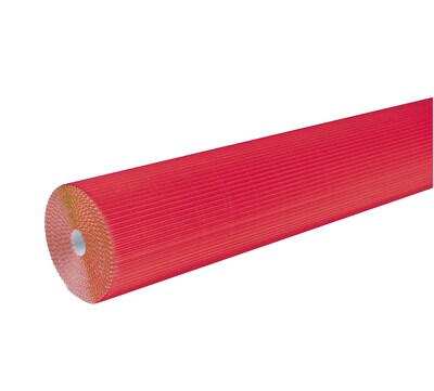 Pacon Corobuff 48 x 300 Corrugated Paper Roll, Flame Red (0011031)