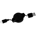 SumacLife Black Retractable USB  Micro USB Sync and Charge Cable