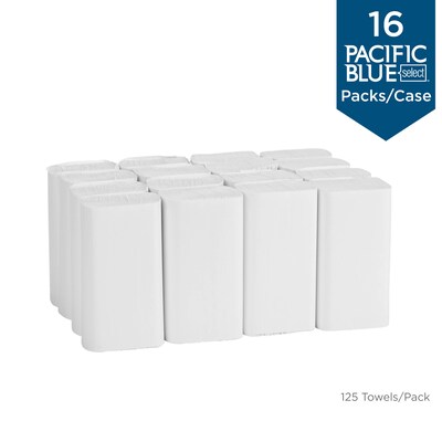 Pacific Blue Select Recycled Multifold Paper Towels, 2-ply, 125 Sheets/Pack, 16 Packs/Carton (21000)