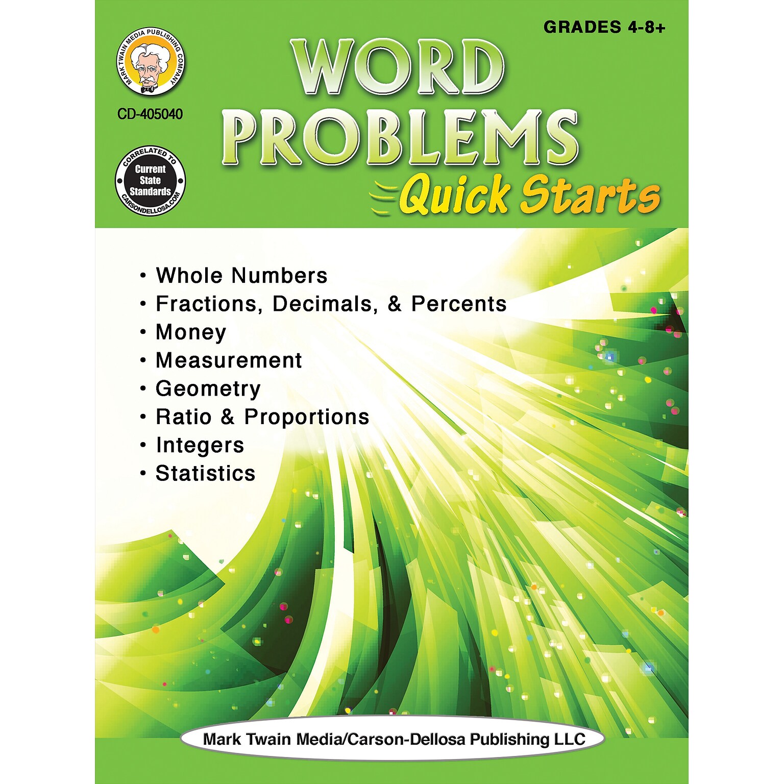 Word Problems Quick Starts Workbook by Anne Steele, Paperback (405040)