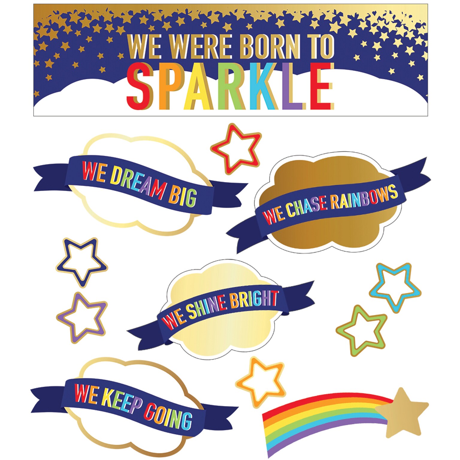 Carson-Dellosa Sparkle and Shine We Were Born to Sparkle Mini Bulletin Board Set (110433)
