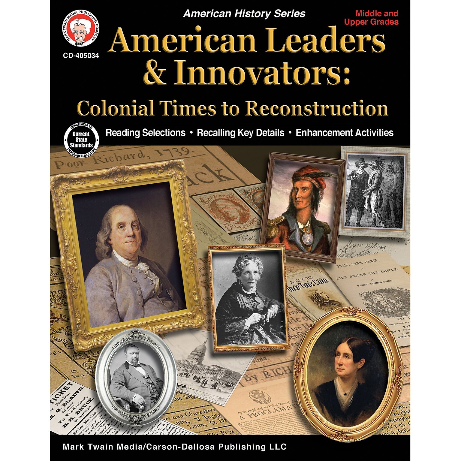 American Leaders & Innovators Colonial Times to Reconstruction Workbook by Victor Hicken, Paperback (405034)