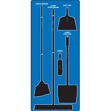 Accuform Clean and Sweep Store-Board™, Black Shadows on Blue Background, Aluma-Lite (PSB714BUBK)