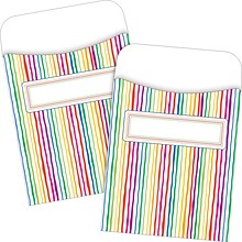 Barker Creek Stripes Peel & Stick Library Pockets, 60/Set (BC3817)