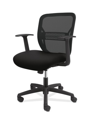 HON Gateway Task Chair, Mid-Back, Swivel-Tilt, Fixed Arms, Black Fabric and Mesh (HONGVFMZ1ACCF1G)