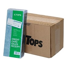 TOPS Credit Card Sales 3-Part Carbonless Receipts, 3.25L x 7.88W, 100 Sets/Book, 5/Carton (38538CT