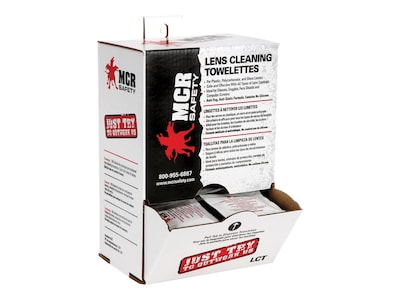 MCR Safety Lens Cleaning Wipes, Anti-Fogging, 100/Box (LCT)