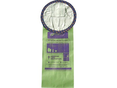 ProTeam Vacuum Filter Bags, Green/Purple, 10/Pack (100431)