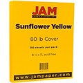 JAM Paper 80 lb. Cardstock Paper, 8.5 x 11, Sunflower Yellow, 250 Sheets/Ream (16729203B)