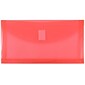 JAM Paper® Plastic Envelopes with Hook & Loop Closure, 1" Expansion, #10, 5.25" x 10", Red Poly, 12 per pack (921V1re)