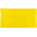 JAM Paper® Plastic Envelopes with Hook & Loop Closure, 1 Expansion, #10, 5.25 x 10, Yellow Poly,