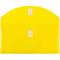 JAM Paper® Plastic Envelopes with Hook & Loop Closure, 1 Expansion, #10, 5.25 x 10, Yellow Poly,