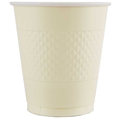 JAM Paper® Bulk Plastic Party Cups, 12 oz, Ivory, 200 Glasses/Box (2255520709b)