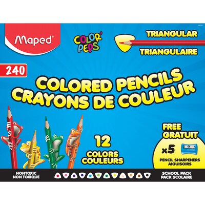Maped ColorPeps Triangular Colored Pencils School, Pack of 240 (MAP832070ZV)