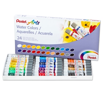 Pentel Arts® Water Colors, 24-Color Set (PENWFRS24)