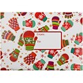 JAM Paper® Holiday Bubble Padded Mailers, Medium, 8.5 x 12.25, Holiday Mittens Design, 6/Pack (526SSDE524M)