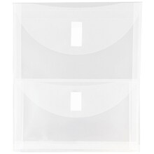 Jam Paper Plastic File Pocket, Letter Size, Clear, 12/Pack (2163613478B)