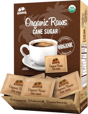 Tropically Grown Organic Raws Cane Sugar, 200/Box (83035)