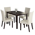 CorLiving Atwood 5pc Dining Set, with Cream Leatherette Seats (DRG-595-Z5)