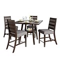 CorLiving Bistro 5pc 36 Counter Height Cappuccino Dining Set - Grey Sand (DIP-497-Z5)