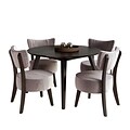 CorLiving Atwood 5pc Dining Set, with Soft Grey Velvet Chairs (DRG-897-Z1)
