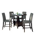 CorLiving Bistro 5pc 36 Counter Height Cappuccino Dining Set - Pewter Grey (DPP-690-Z2)