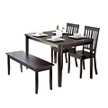 CorLiving Atwood 4pc Dining Set, with Cappuccino Stained Bench and Set of Chairs (DRG-695-Z6)
