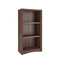 CorLiving Quadra 3-Shelf 47H Chipboard Bookcase, Walnut (LSA-827-S)