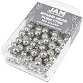 JAM Paper Colored Map Tacks, Silver, 2 Packs of 100 (22432214A)