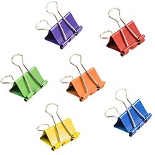 JAM Paper Medium Binder Clips, 5/8 Capacity, Assorted Colors, 90/Pack (339BCrgbyop)