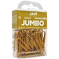 JAM Paper Jumbo Paper Clip, Gold, 75/pack (21832060)