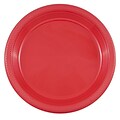 JAM Paper® Round Plastic Disposable Party Plates, Large, 10 1/4 Inch, Red, 20/Pack(10255LPre)