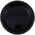 JAM Paper® Round Plastic Disposable Party Plates, Small, 7 Inch, Black, 200/Box (7255320672b)
