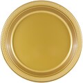 JAM Paper® Round Plastic Disposable Party Plates, Medium, 9 Inch, Gold, 200/Box (255325365b)