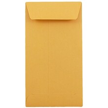 JAM Paper Business #7 Coin Envelopes, 3 1/2 x 6 1/2, Brown Kraft, 100/Pack (95125D)