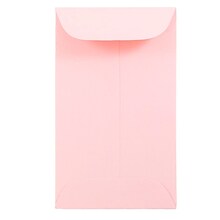 JAM Paper #3 Coin Business Envelopes, 2.5 x 4.25, Baby Pink, 50/Pack (356730543i)