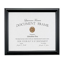 Lawrence Frames 8.5 x 11 Wood Certificate Frame, Black (185081)