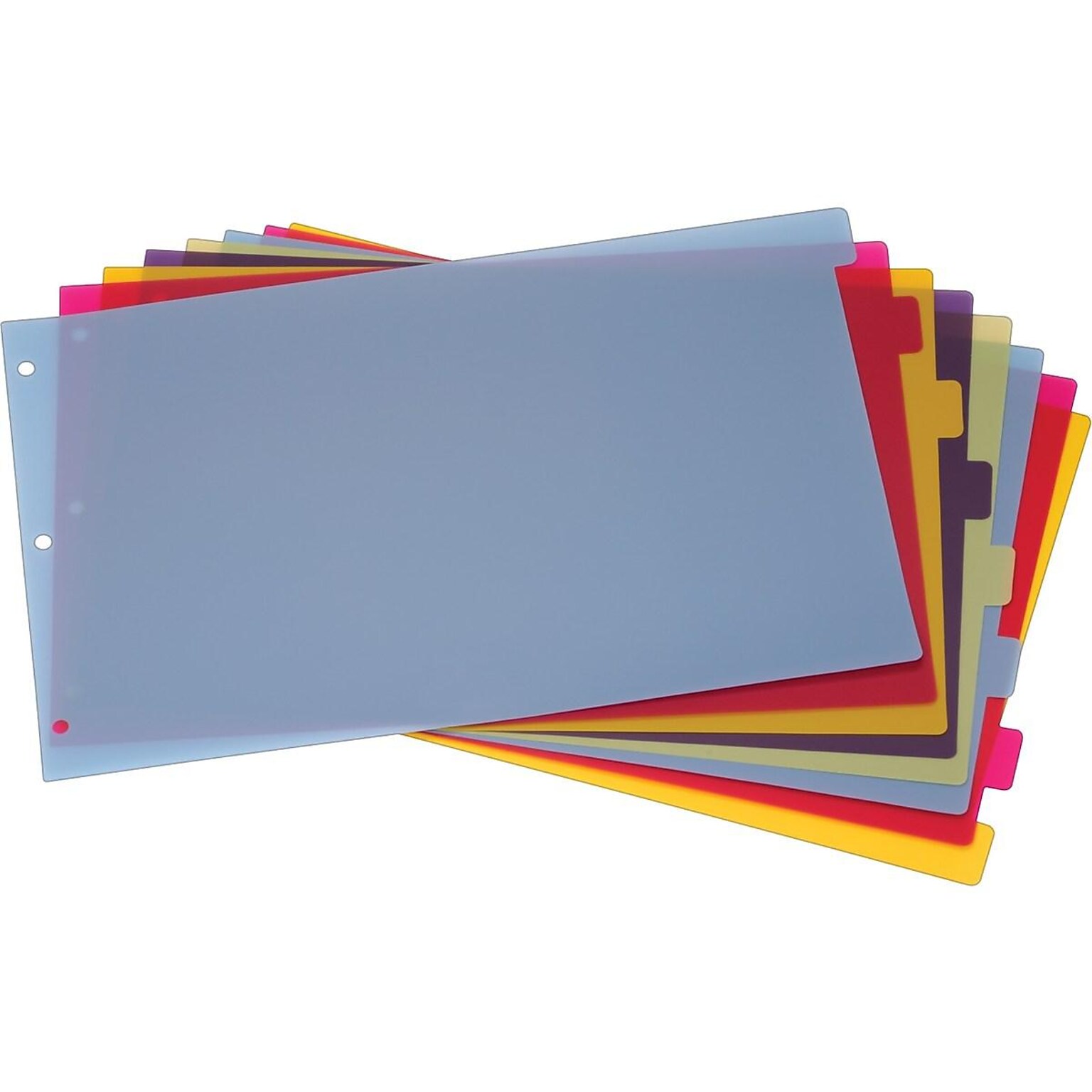 Cardinal Blank Dividers, 8-Tab, Blue/Green/Purple/Red/Yellow (CRD 84251)