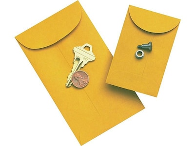 Quality Park Gummed #1 COIN Mini Envelopes, 2 1/4 x 3 1/2, Kraft, 500/Box (QUA50160)