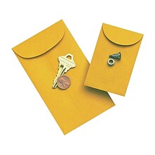 Quality Park Gummed #1 COIN Mini Envelopes, 2 1/4 x 3 1/2, Kraft, 500/Box (QUA50160)