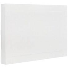 JAM Paper® Blank Flat Note Cards, A2 Size, 4 1/4 x 5.5, White Panel, 25/Pack (175976A)