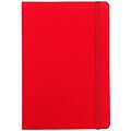 JAM Paper® Hardcover Fabric Notebook with Elastic Closure, Large Journal, 6 x 8 1/2, Red (325FA6X8RE)