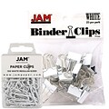 JAM Paper Colored Office Desk Supplies Bundle, White, Paper Clips & Binder Clips, 1 Pack of Each, 2/