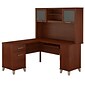 Bush Furniture Somerset 60"W L Shaped Desk with Hutch, Hansen Cherry (SET002HC)